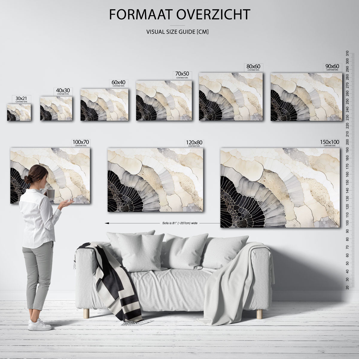 Abstracte vormen – liggende muurposter met abstracte vormen