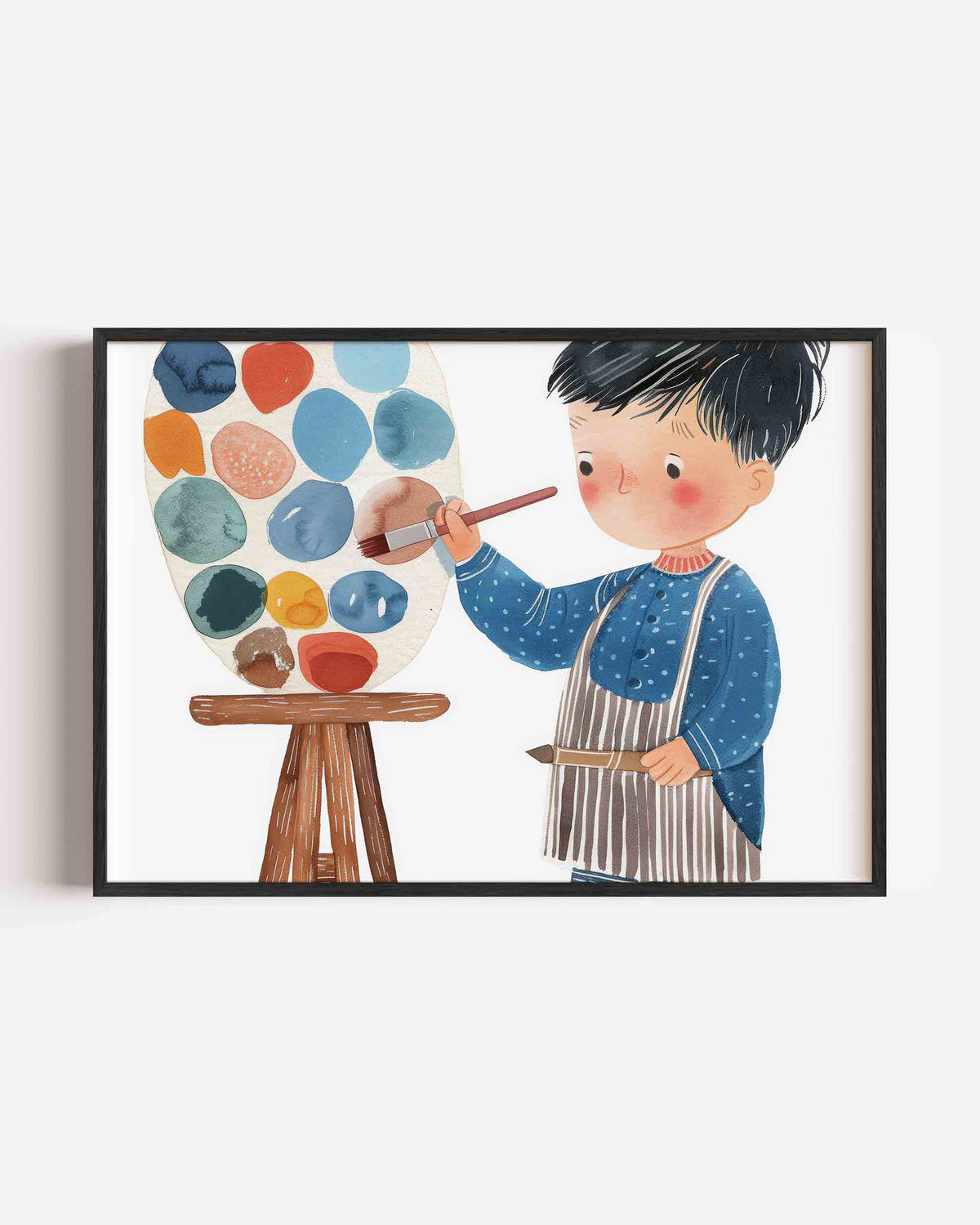 Jongen met schilderspalet – landscape kinderposter als wanddecoratie