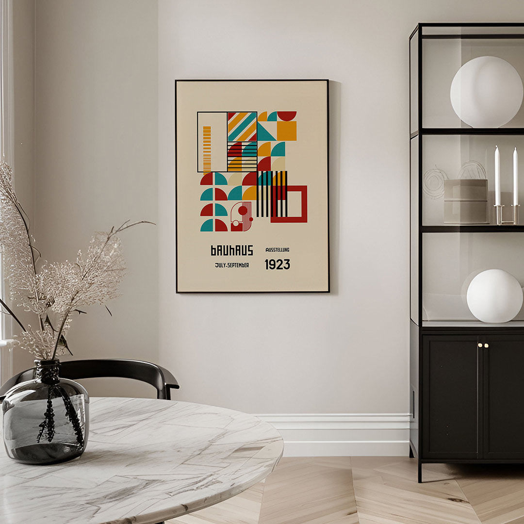 Vormen en vlakkenspel – geometrische Bauhaus poster in staand formaat