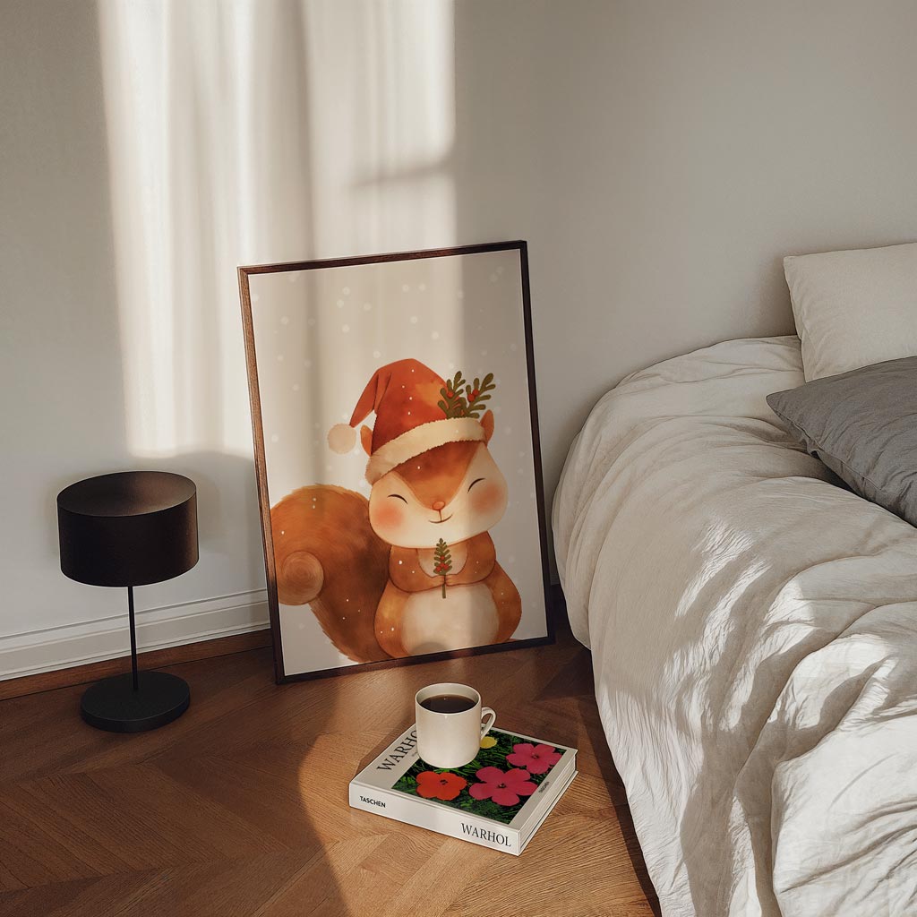 Kerst Eekhoorn – kinderposter in staand formaat