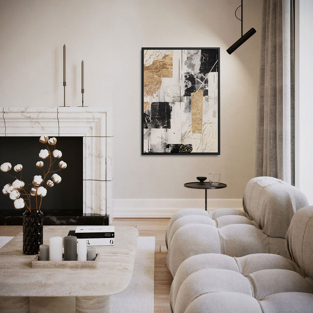 Gelaagde compositie – staand wanddecoratie kunstwerk