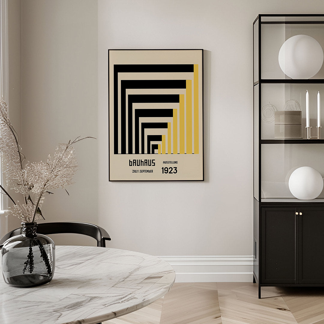Lijnen en vlakken – geometrische Bauhaus poster in staand formaat