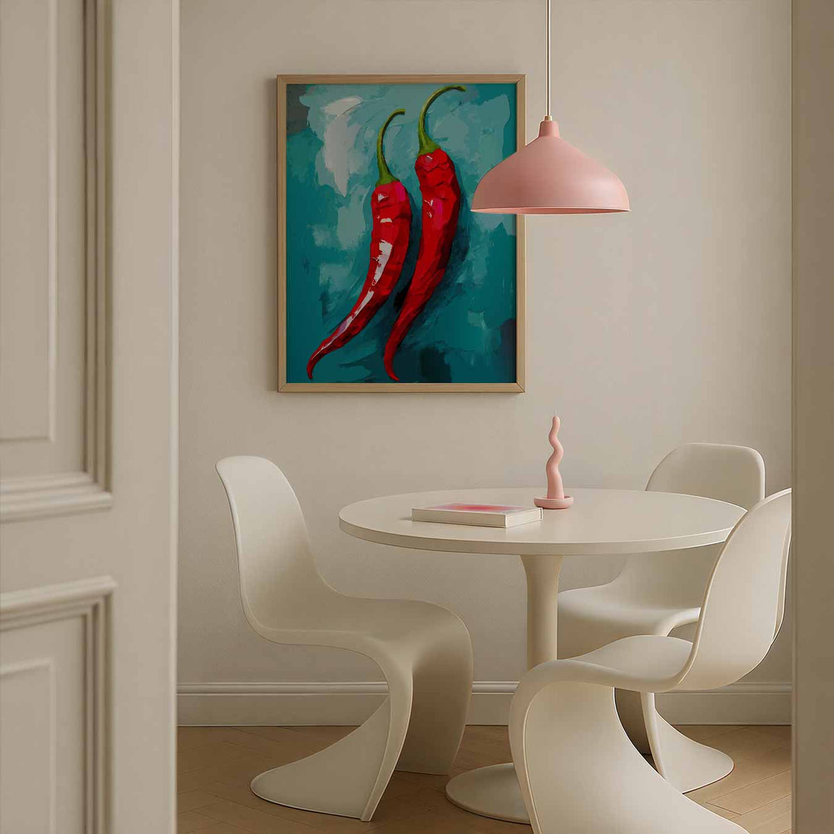 Spicy Red Peppers – culinaire wandkunst als portret poster
