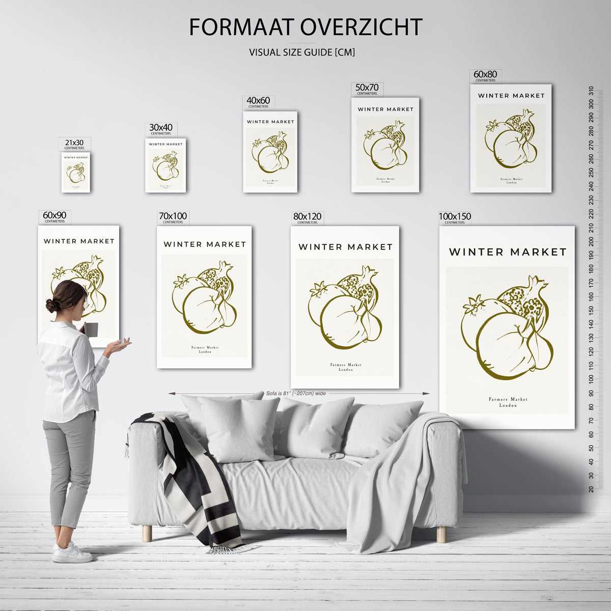 Winter market – staande muurposter voor keuken of eethoek
