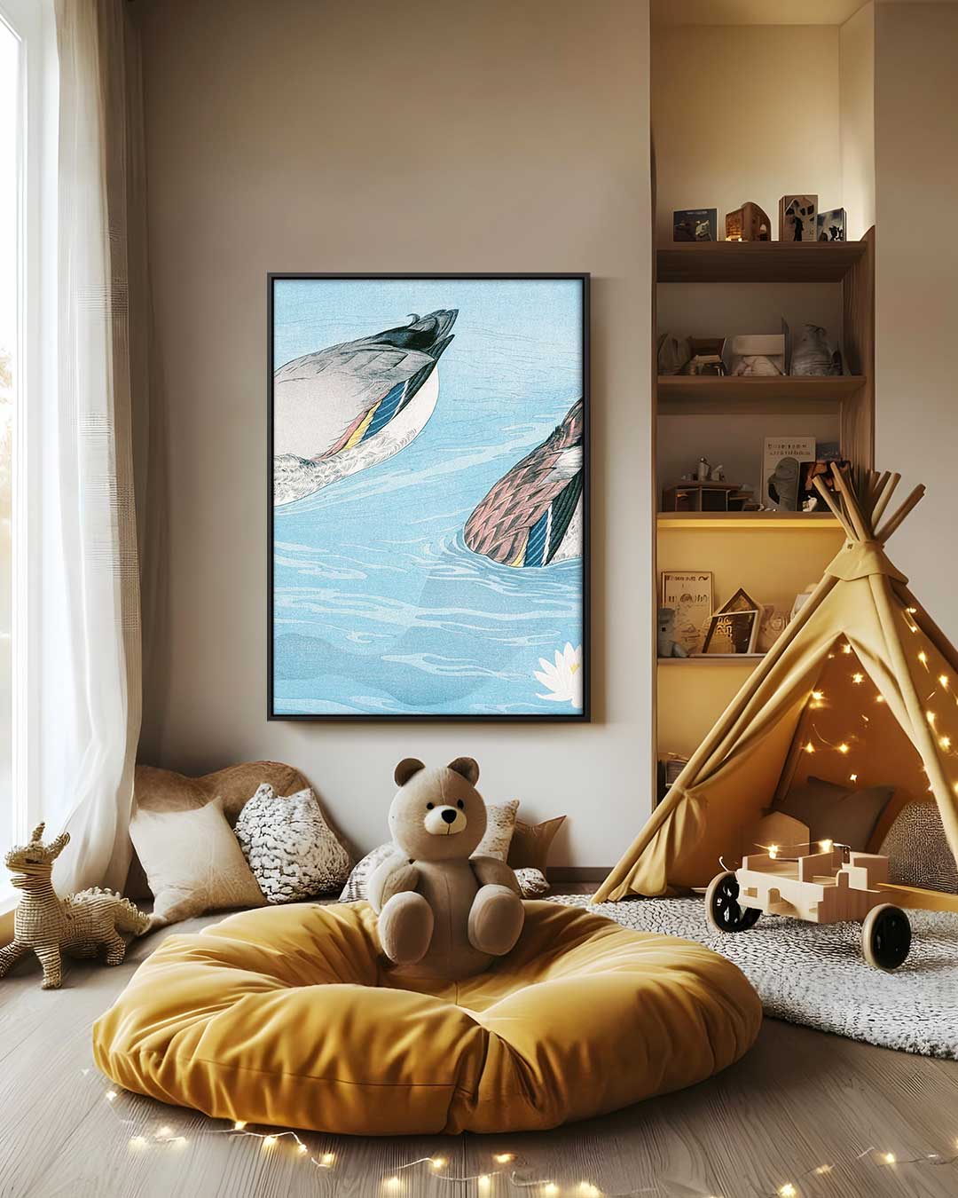 Eenden in de Vijver – staand kunstwerk voor modern interieur