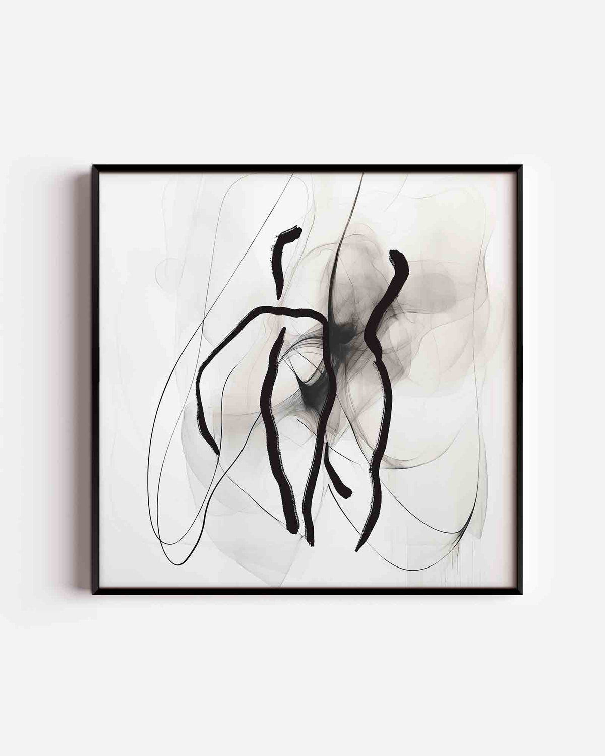 Abstracte lijnen – vierkante poster met kleur en vormen als wanddecoratie