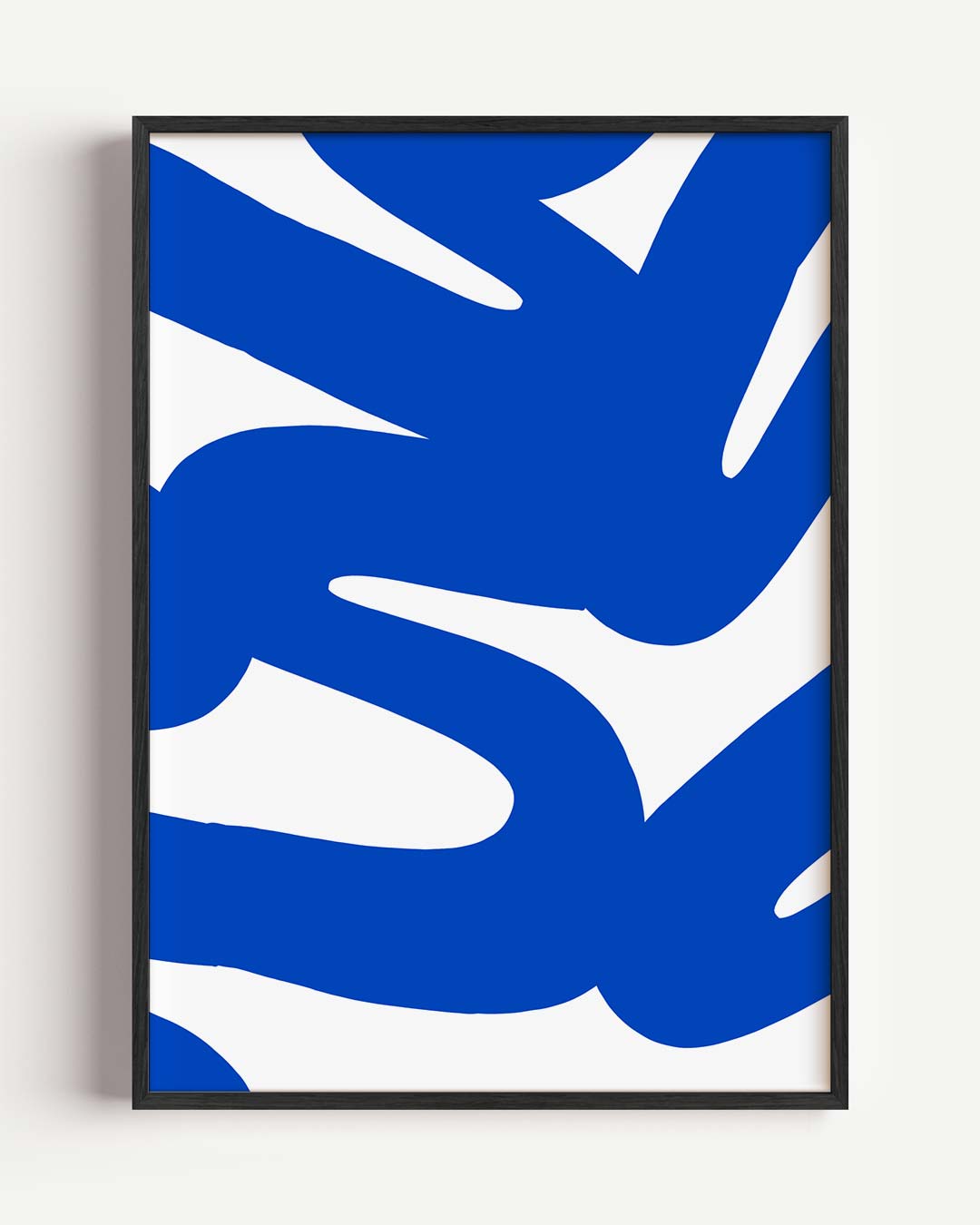 Abstracte Blauw-Witte Kunstposter – kleurrijke abstracte portret poster als wanddecoratie