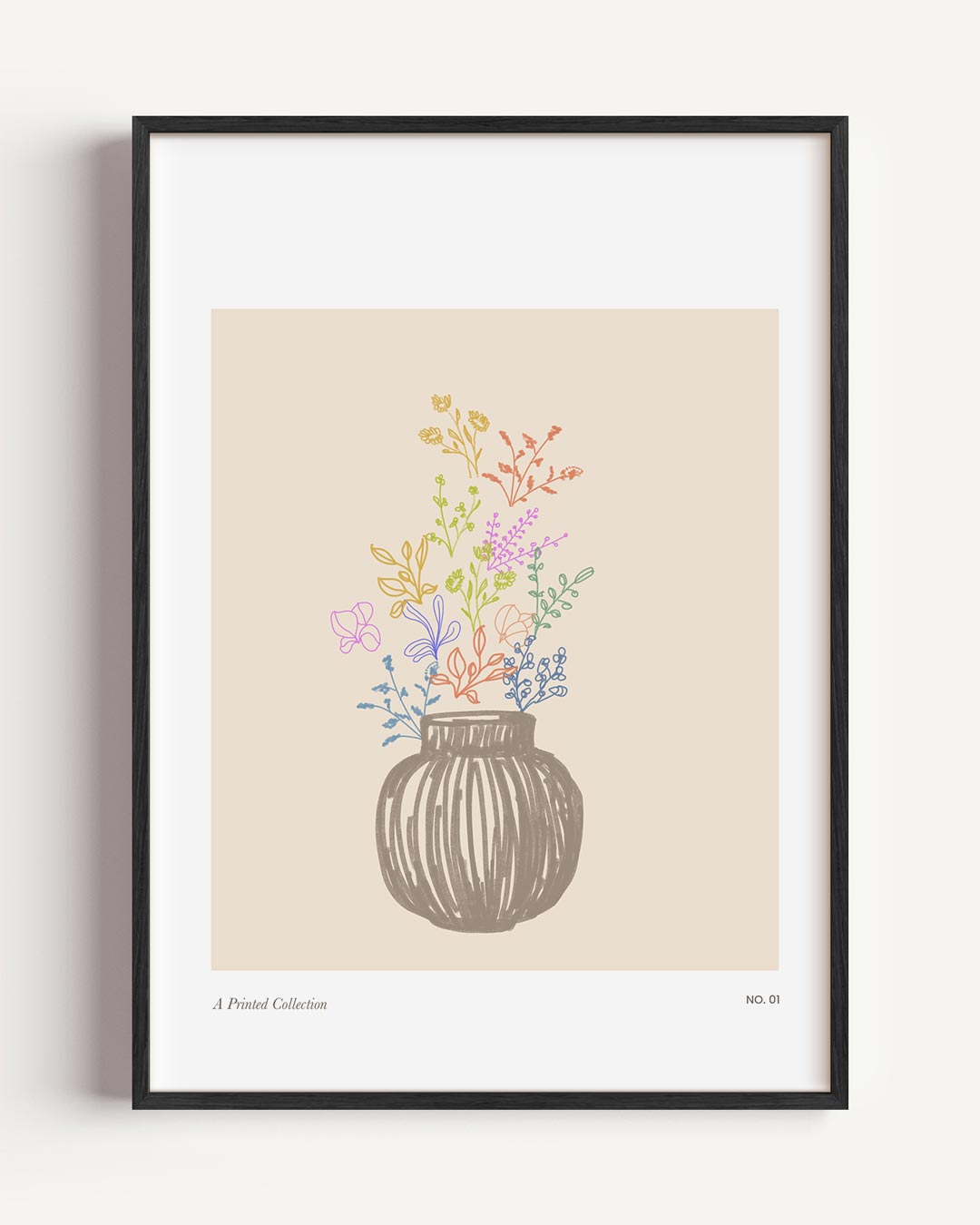 Vrolijke Vaas Bloemenposter – bloemen portret poster als wanddecoratie
