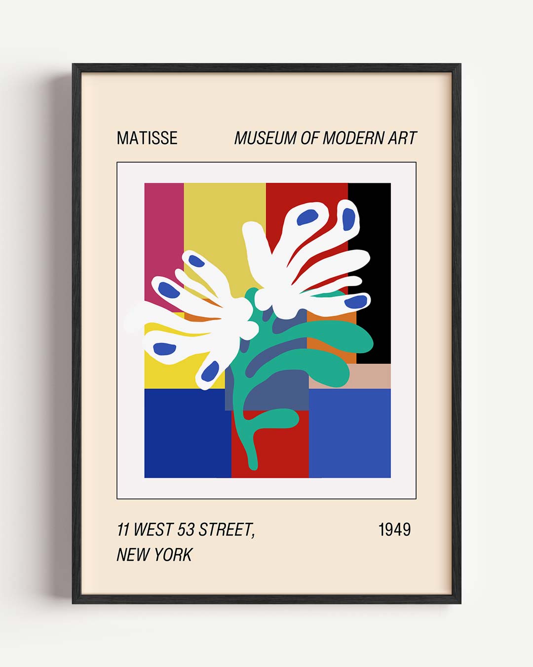 Kleurrijke Matisse Bloemenposter – abstracte portret poster als wanddecoratie