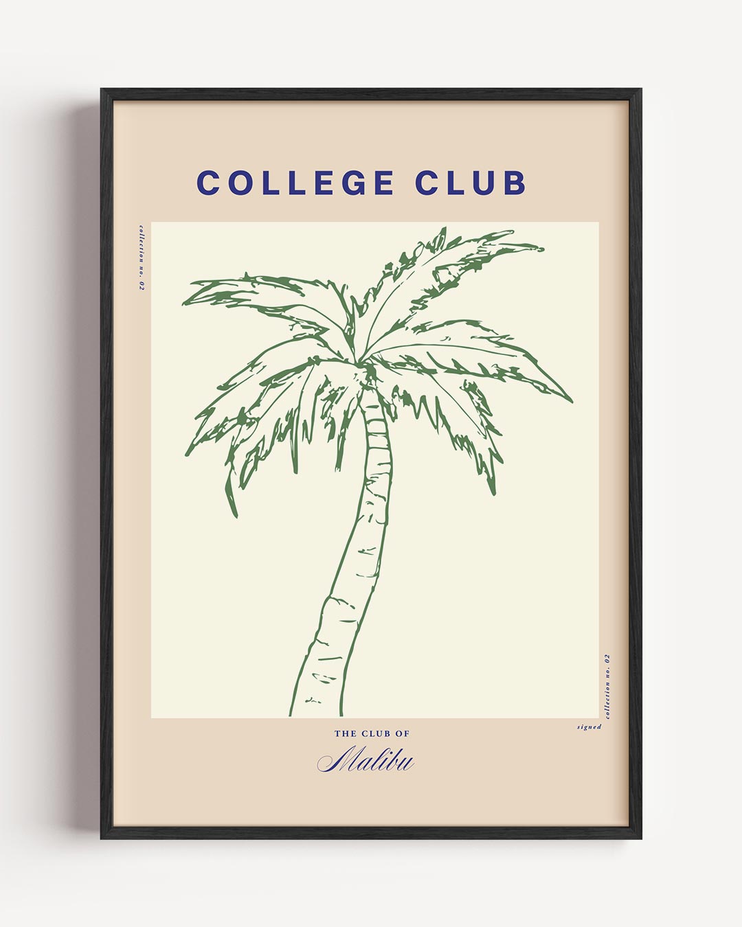College Club Palmboom – College Club portret poster als wanddecoratie