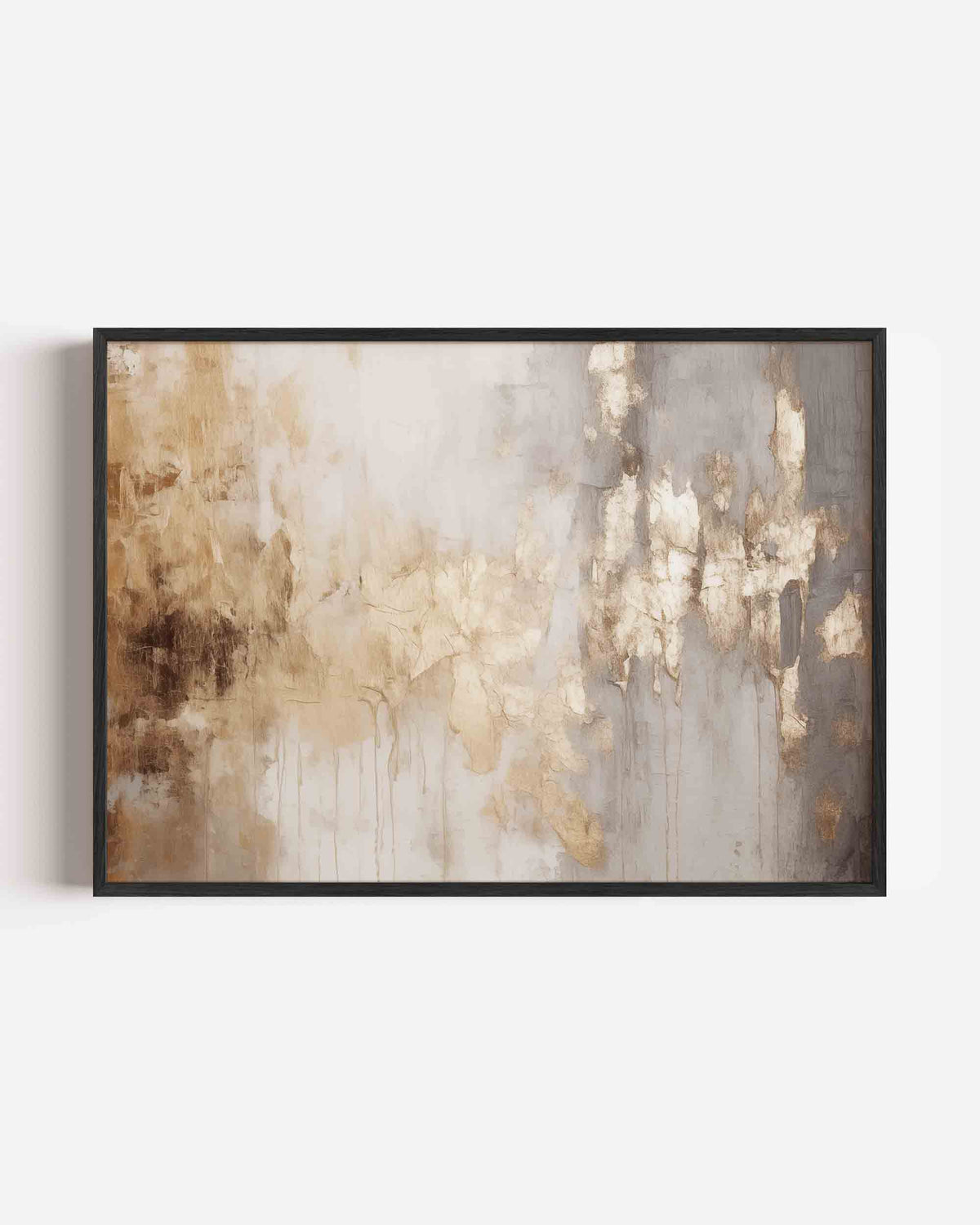 Goud en grijs abstracte – kleurrijke abstracte landscape poster als wanddecoratie