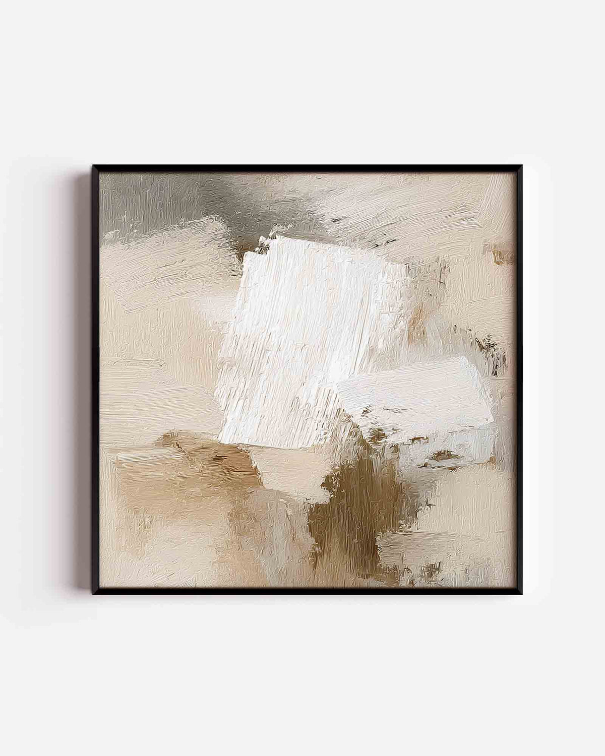 Abstracte beige en witte – abstracte textuur vierkante poster als wanddecoratie