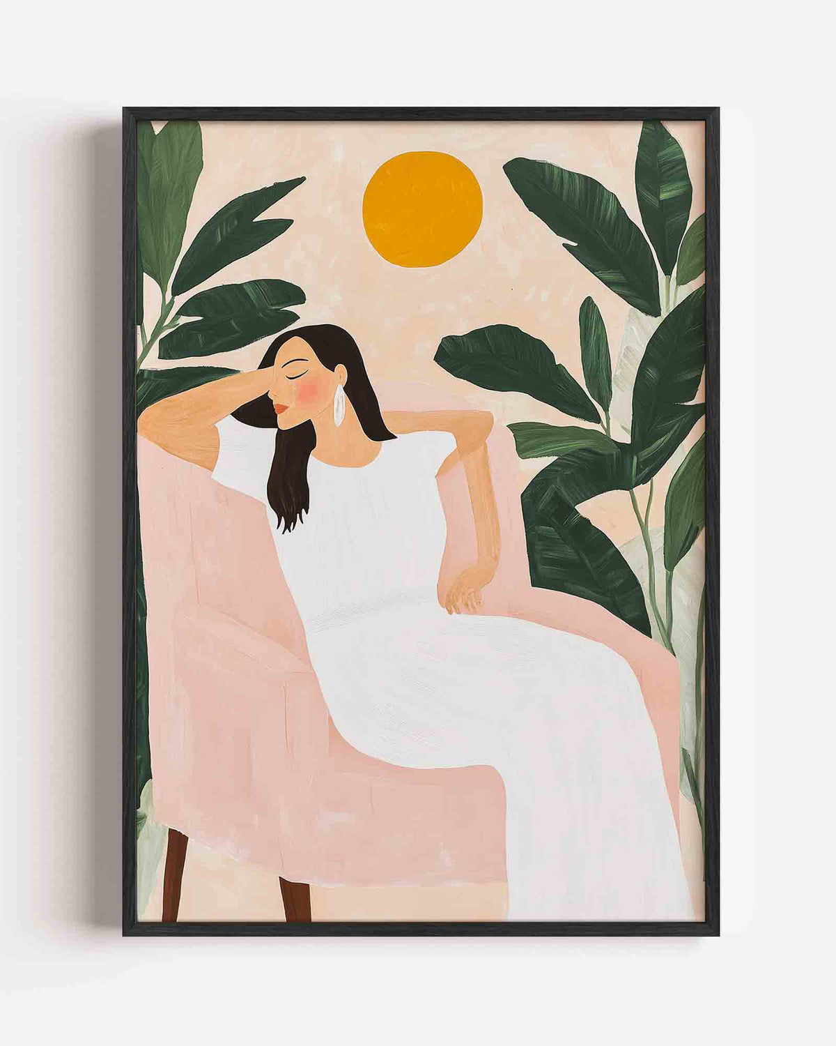 Vrouw in stoel – jungle portret poster als wanddecoratie
