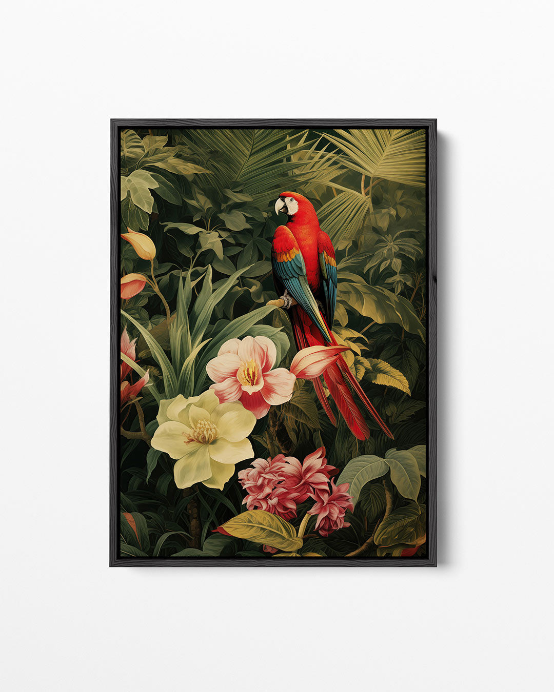 Exotische vogel en bloemen – staand wanddecoratie kunstwerk