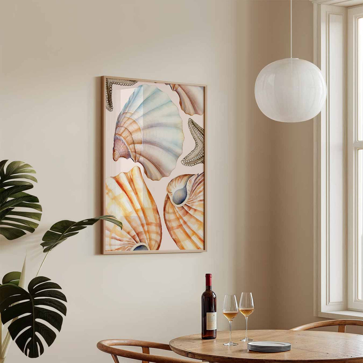 Strandvibe Schelpen – zeedieren poster in staand formaat