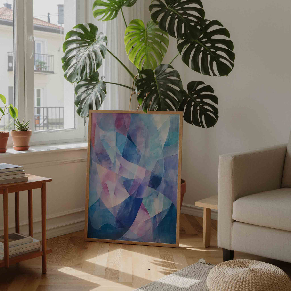 Abstracte vormen – moderne illustratie als portret poster