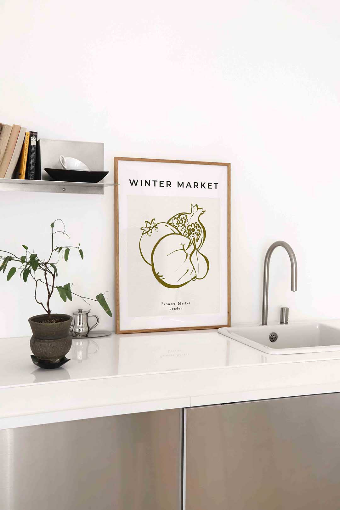 Winter market – staande keuken wanddecoratie van WallArtistic