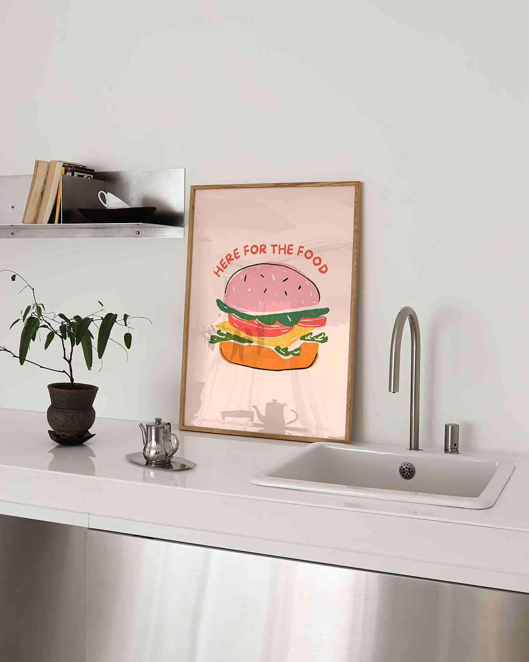 Burger illustratie – keukenposter in staand formaat