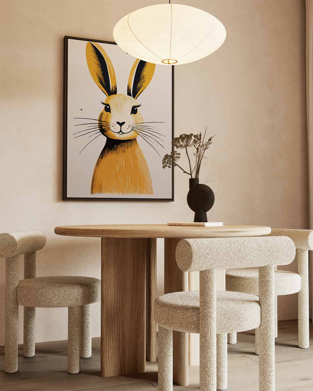 Vrolijke Haas Portret – staand kunstwerk voor modern interieur