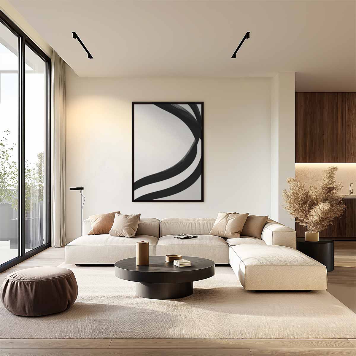 Stijlvolle Golven in Zwart & Wit – plexiglas wanddecoratie in portret formaat