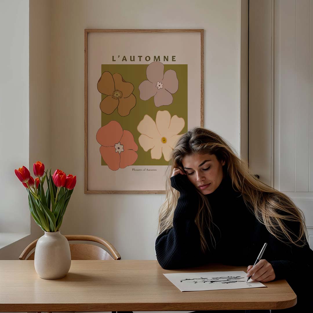 Herfstbloemen – bloemen poster in staand formaat