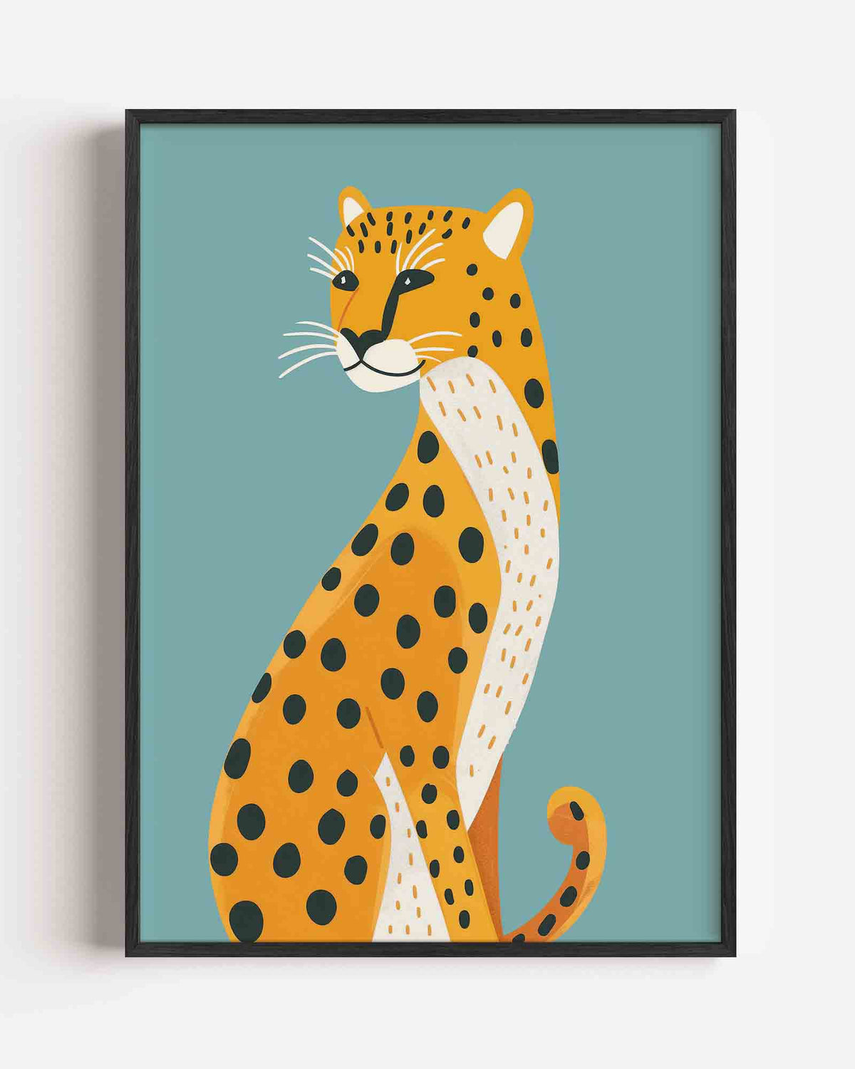 Luipaard illustratie – kids portret poster als wanddecoratie