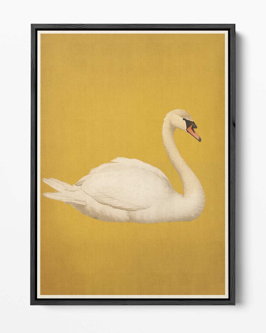 Sierlijke Zwaan op Gouden Achtergrond – portret kunstwerk als wanddecoratie