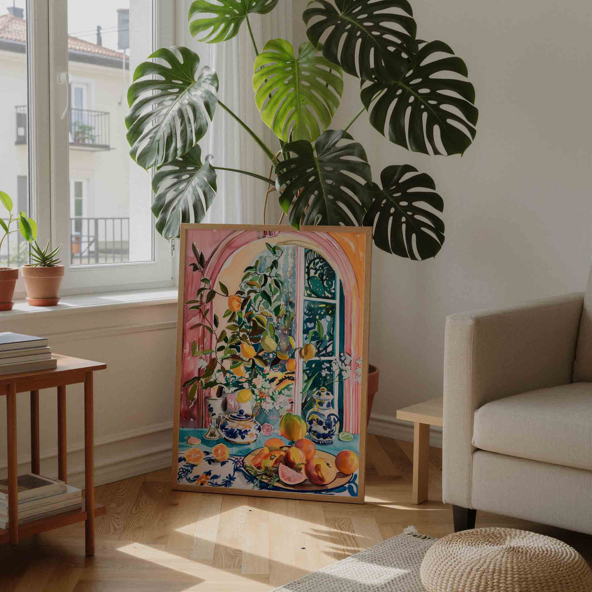 Citrus en keramiek – moderne wandkunst als portret poster