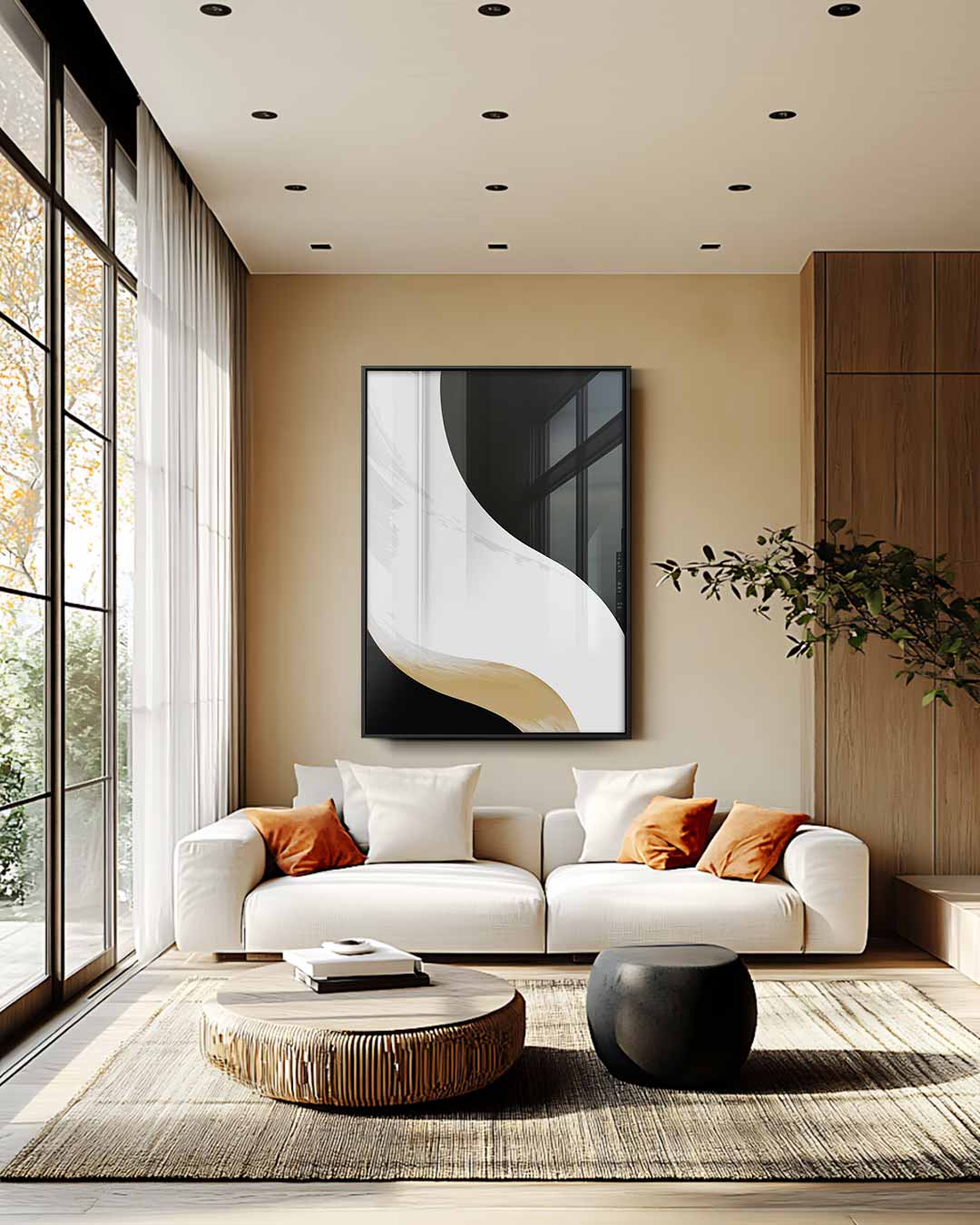 Stroming van Stilte – staande wandkunst voor woonkamer of interieur