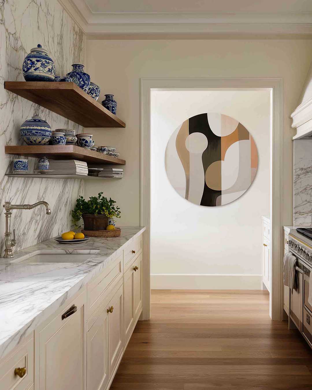 Abstracte vormen – moderne abstracte muurcirkel voor aan de muur