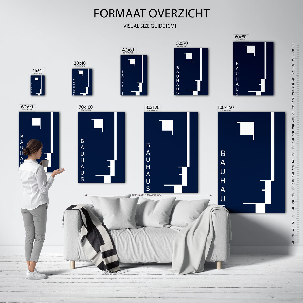 Lijnen en vlakken – geometrische poster in Bauhaus-stijl van WallArtistic