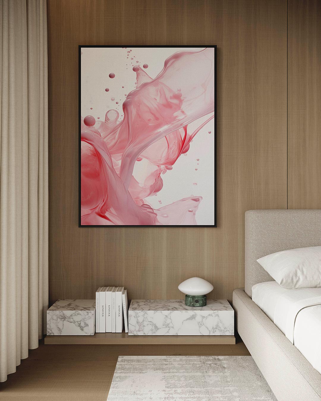 Vloeiende kleuren – Roze – kunstwerk op canvas, dibond of plexiglas