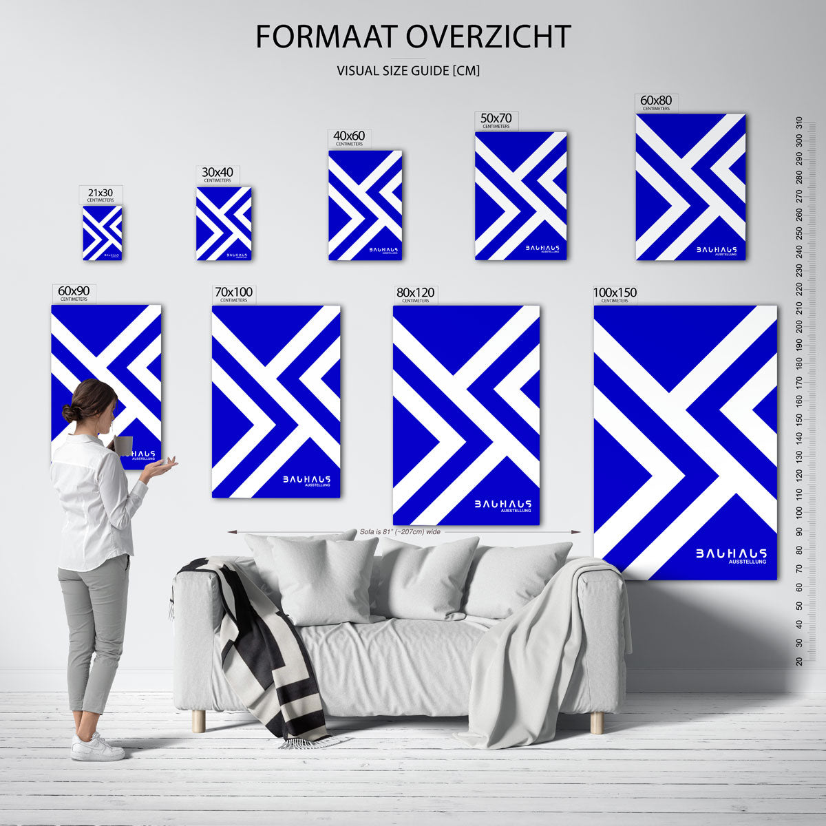 Lijnen en vlakken – geometrische poster in Bauhaus-stijl van WallArtistic