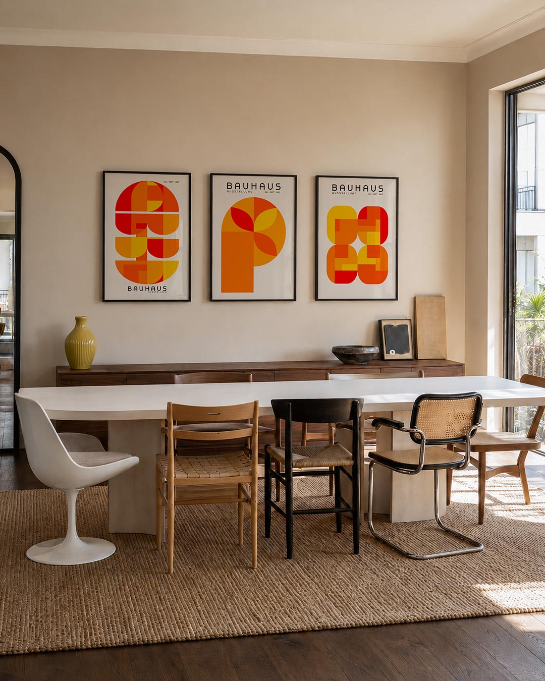 Vorm en kleur posterset – tweede productweergave – deze posterset in drie delen toont een speelse combinatie van halve