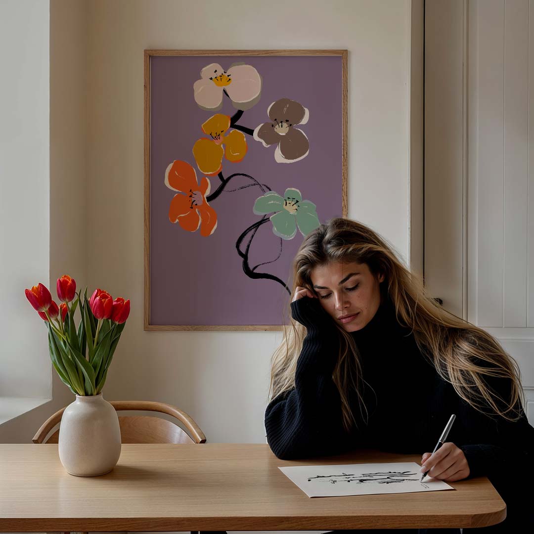 Bloemenpracht in Pasteltinten – bloemen poster in staand formaat