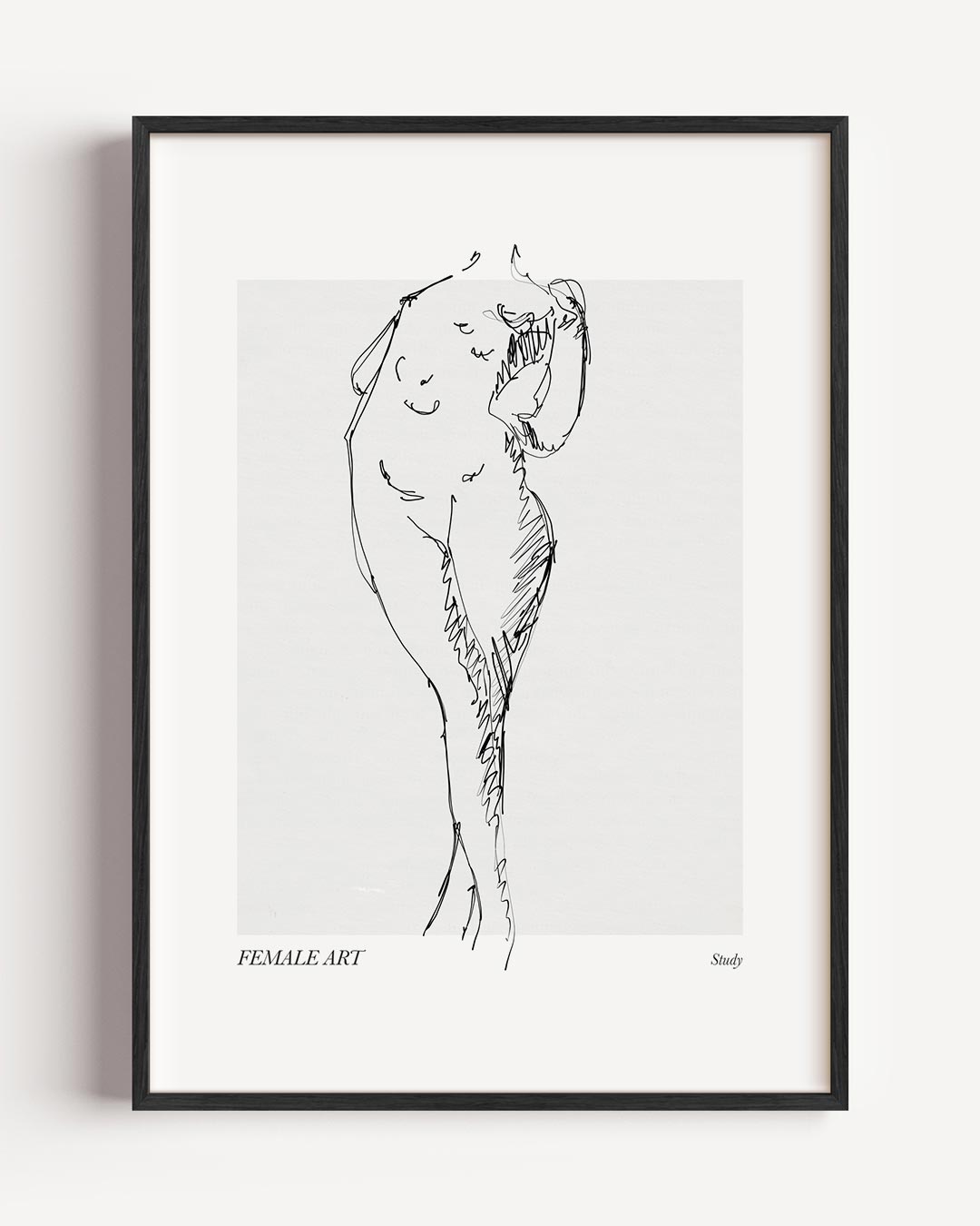 Eenvoudige Vrouwelijke Vorm – lijntekening portret poster als wanddecoratie