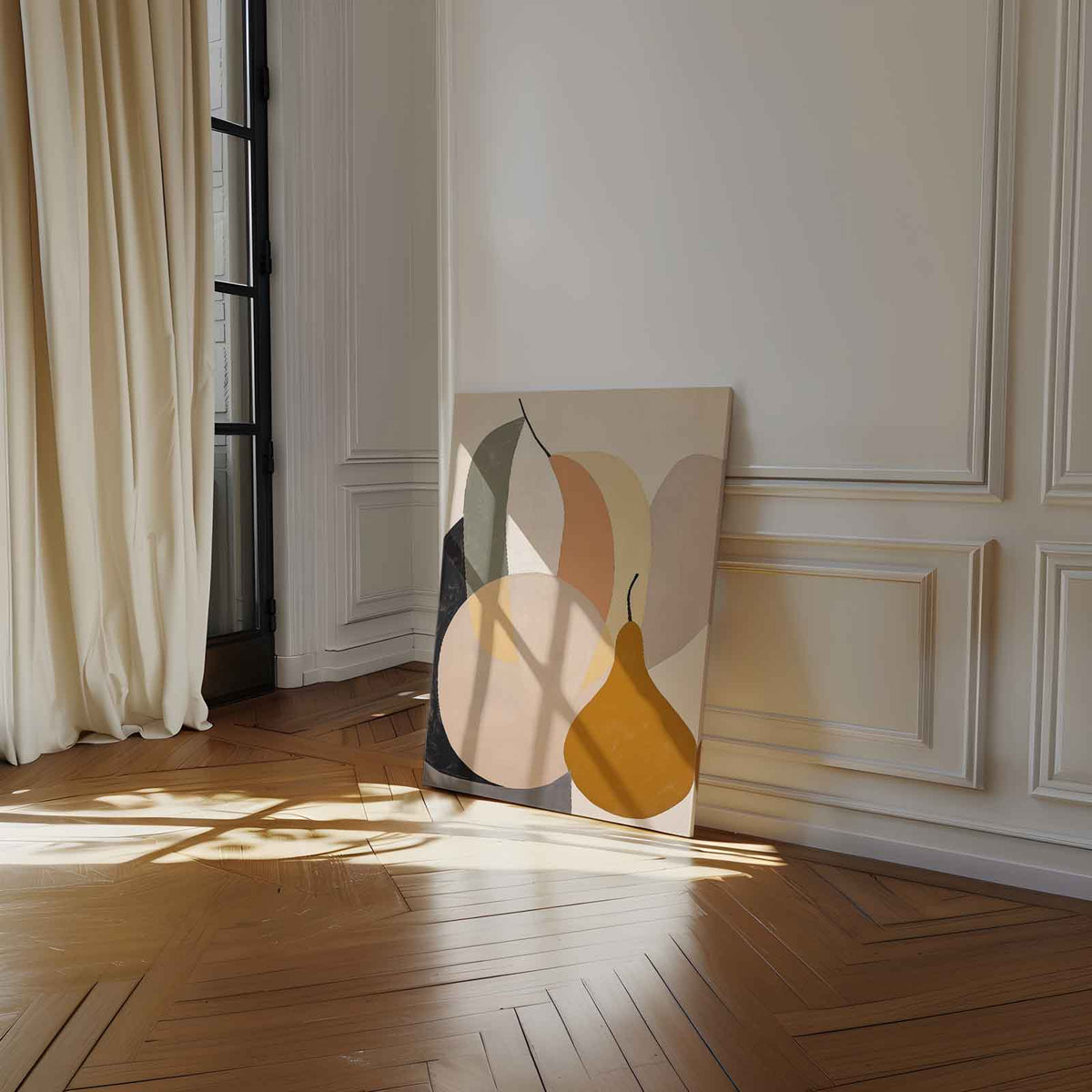 Vrolijke Fruitige Abstractie – canvas wanddecoratie in portret formaat