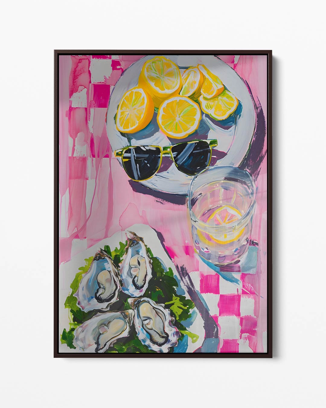 Zonnige Picknick met Citrusschijfjes – portret kunstwerk als wanddecoratie