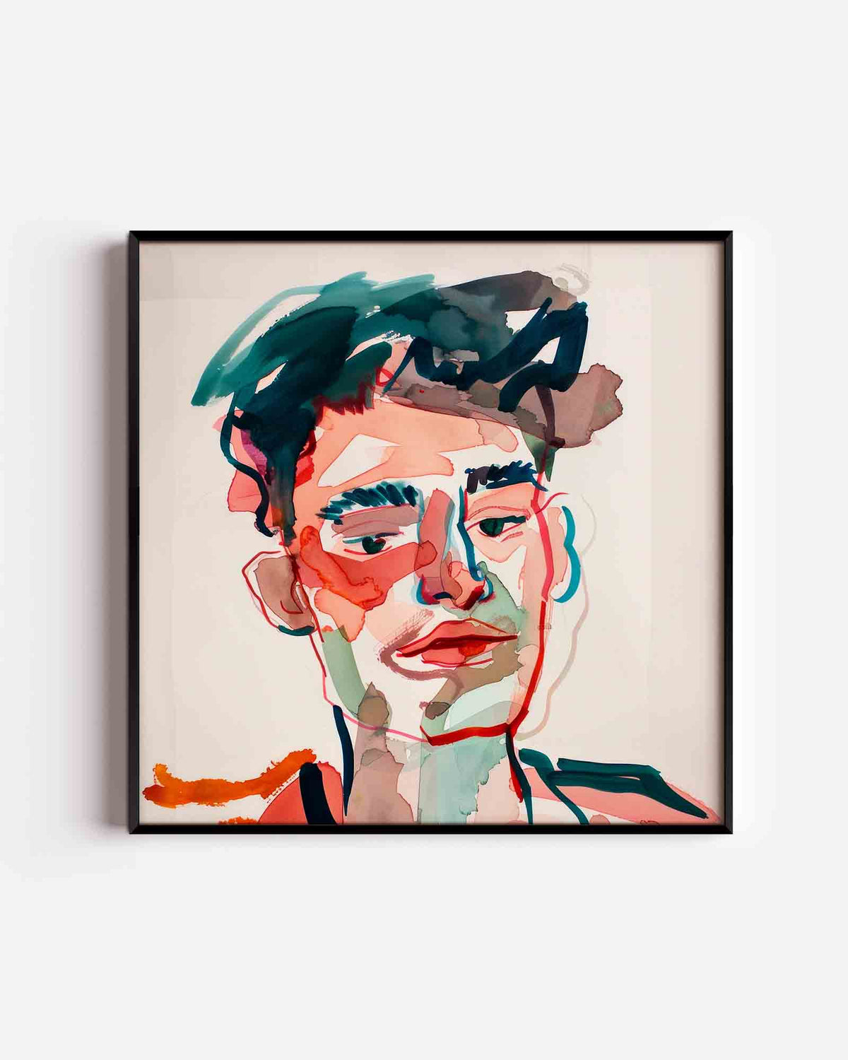 Abstracte portret – kleurrijke illustratie poster als wanddecoratie