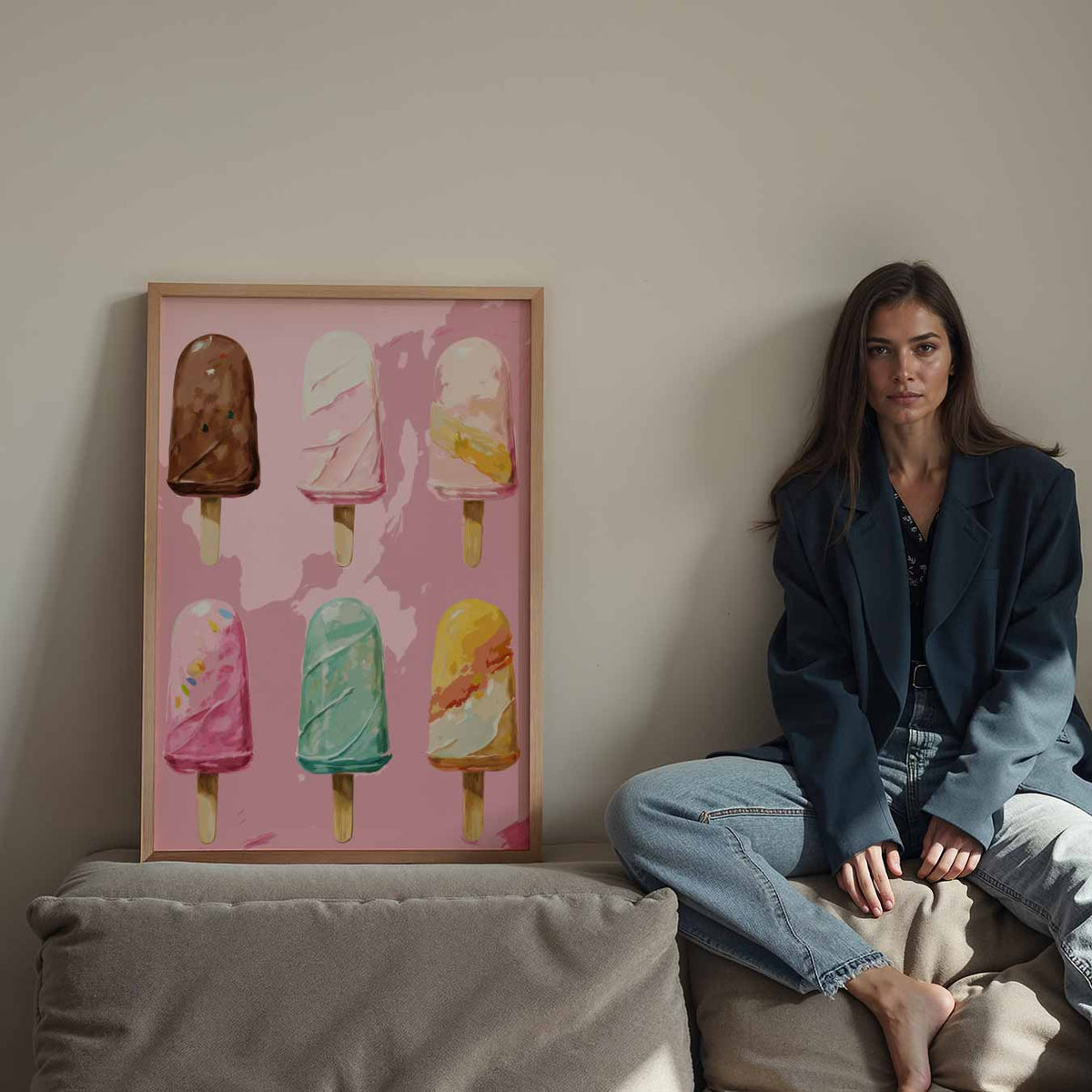 Zomerse IJsjes – staande keuken wanddecoratie van WallArtistic