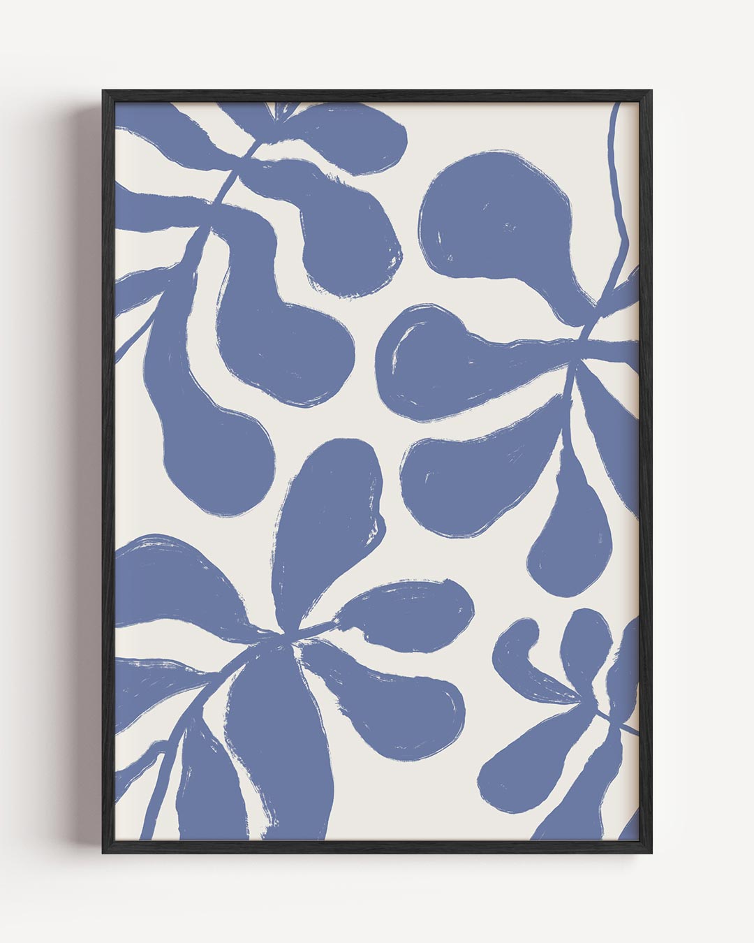 Botanische Poster in Blauw – boheme portret poster als wanddecoratie