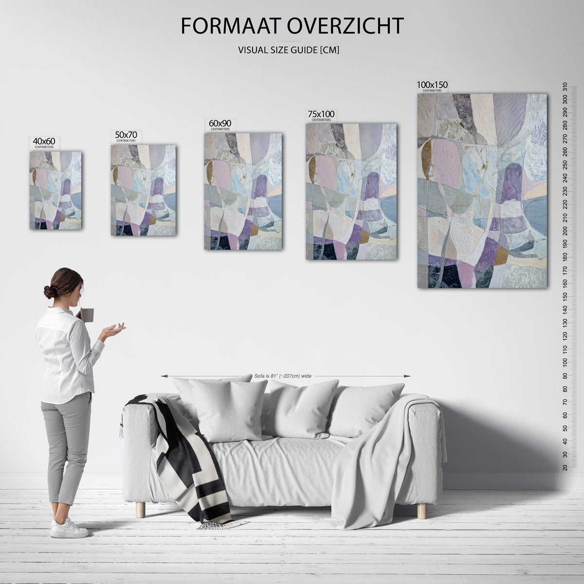 Organische vormen compositie – staande wanddecoratie van WallArtistic