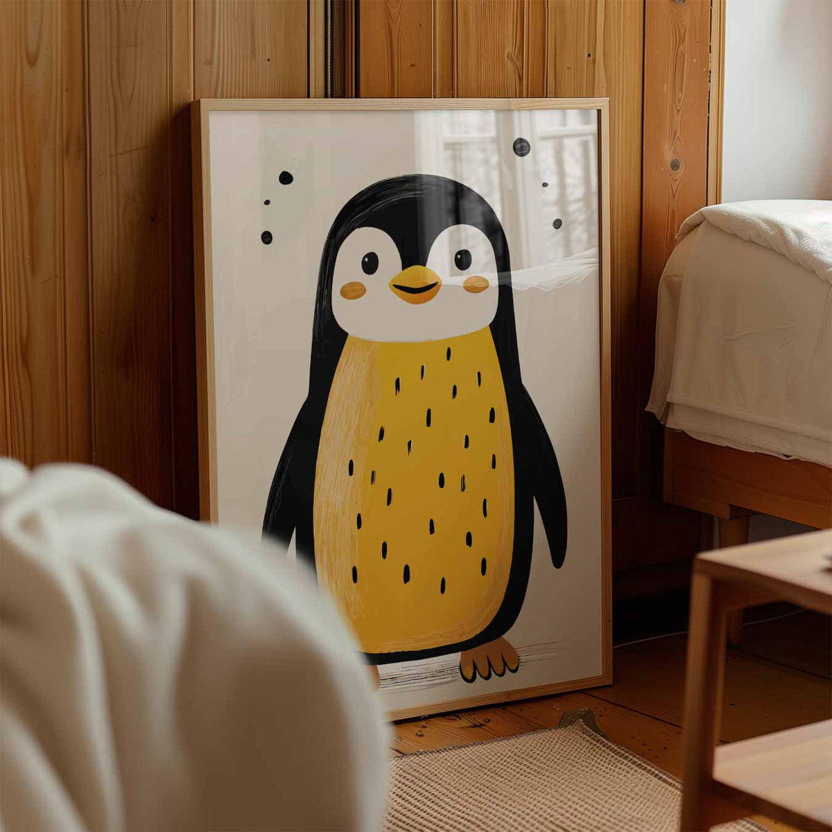 Vrolijke Pinguïn Illustratie – kinderposter in staand formaat
