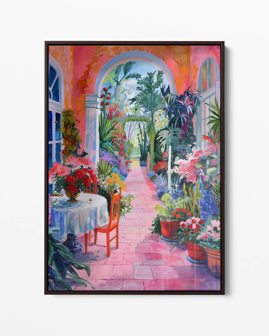 Zonnige Tuin Ontsnapping – portret kunstwerk als wanddecoratie