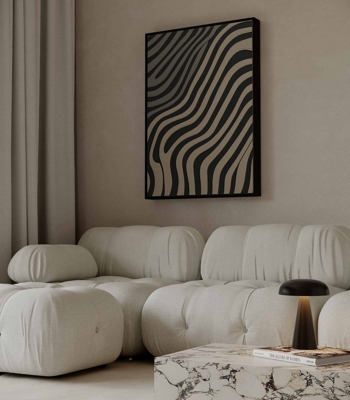 Golvend Ritme Wandkunst – dibond wanddecoratie in staand formaat
