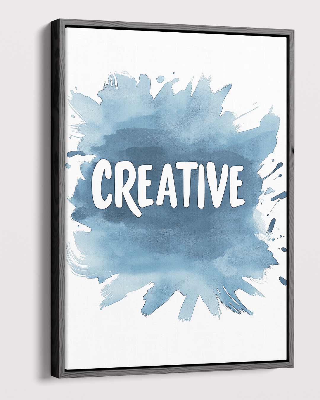 Creatieve Blauwe Verfspetters – plexiglas wanddecoratie in portret formaat