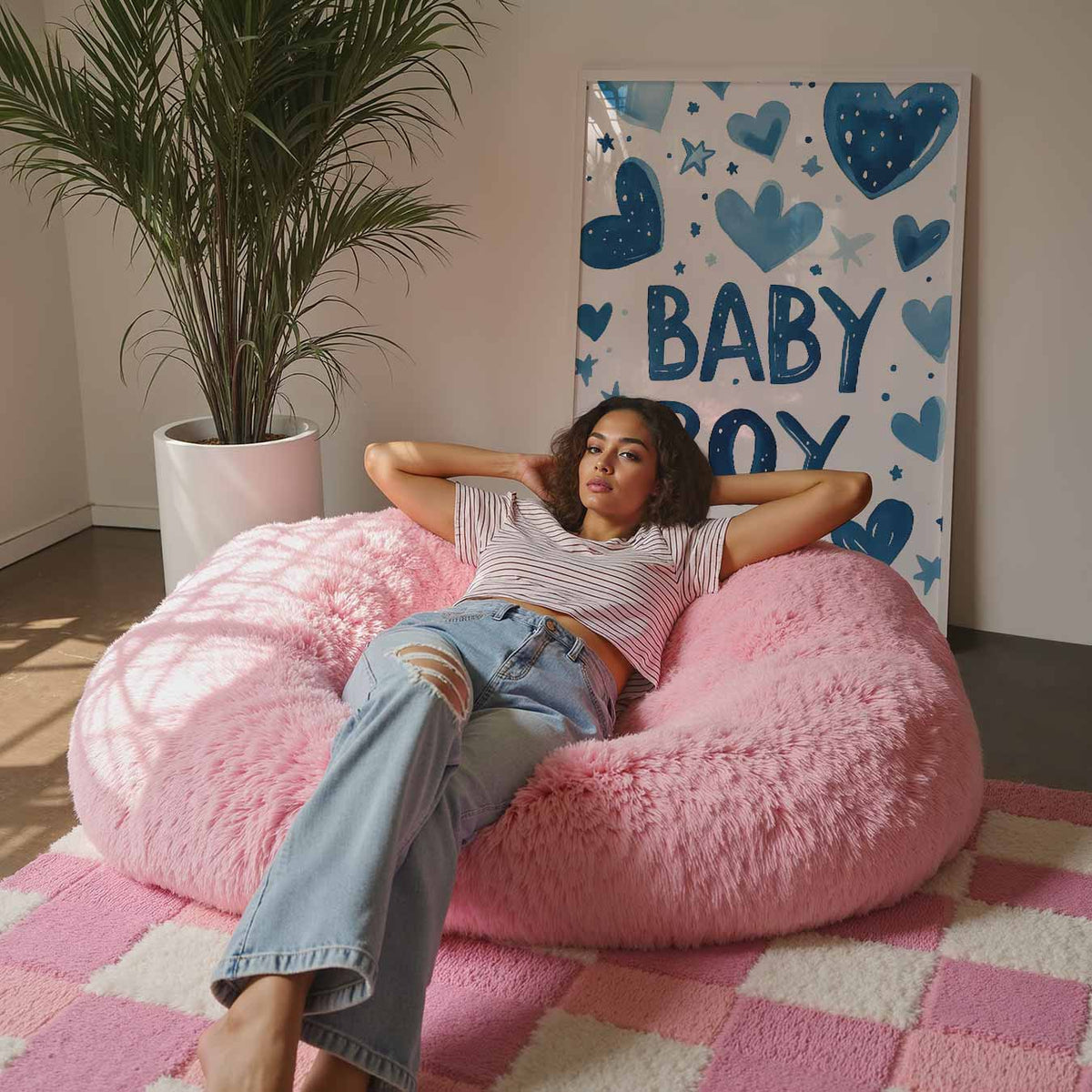 Blauwe Babyjongen – staande kinderkamer wanddecoratie van WallArtistic