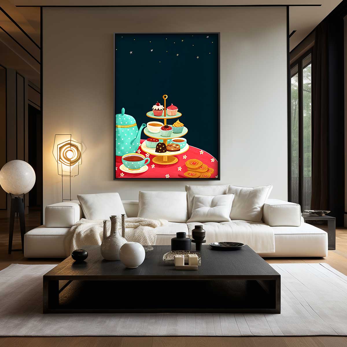 Afternoon Tea Delights – kunstwerk met zwarte baklijst