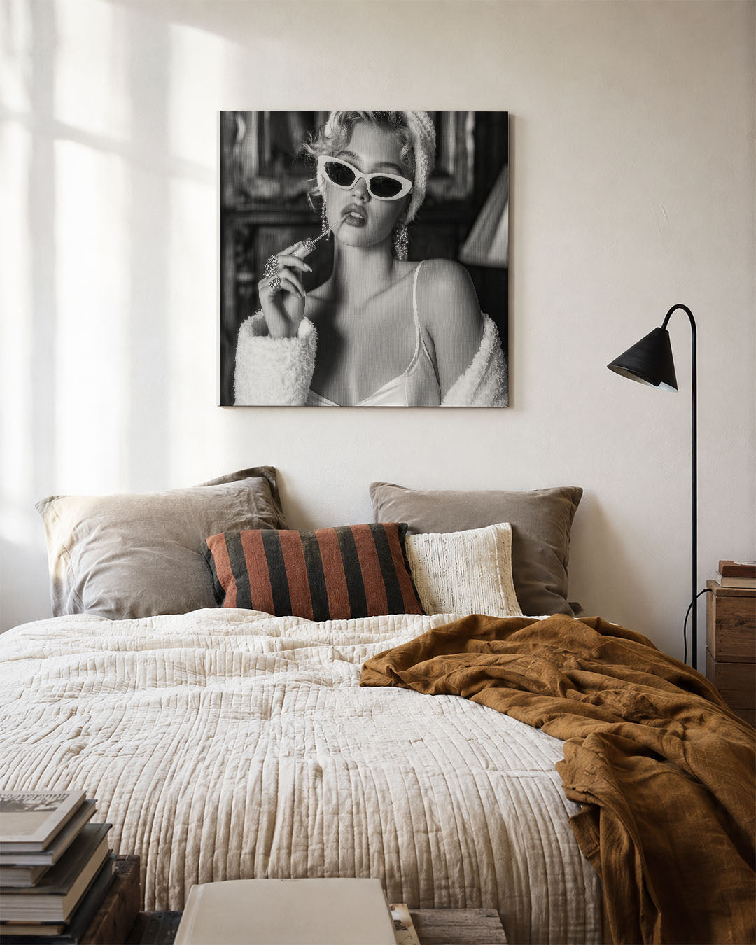 Elegante glamour kunstwerk – detailweergave – dit kunstwerk toont een vrouw in een glamoureuze setting. De compositie is