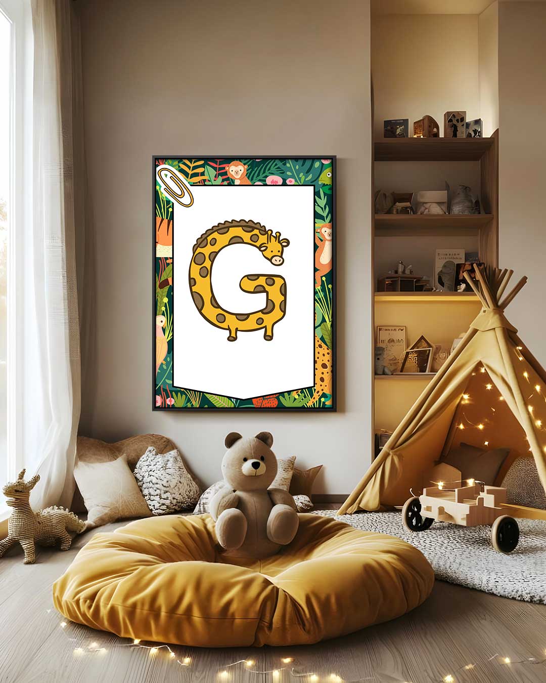 Giraffe Letter G Poster – staand kunstwerk voor modern interieur